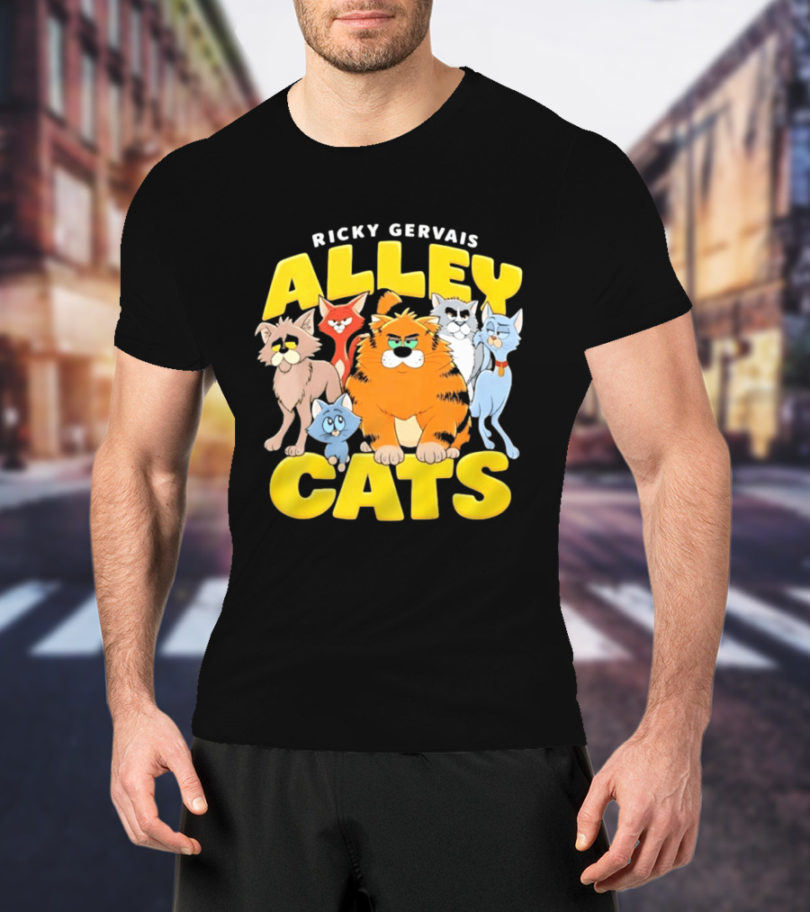Ricky Gervais Alley Cats Cartoon Friends T-Shirt