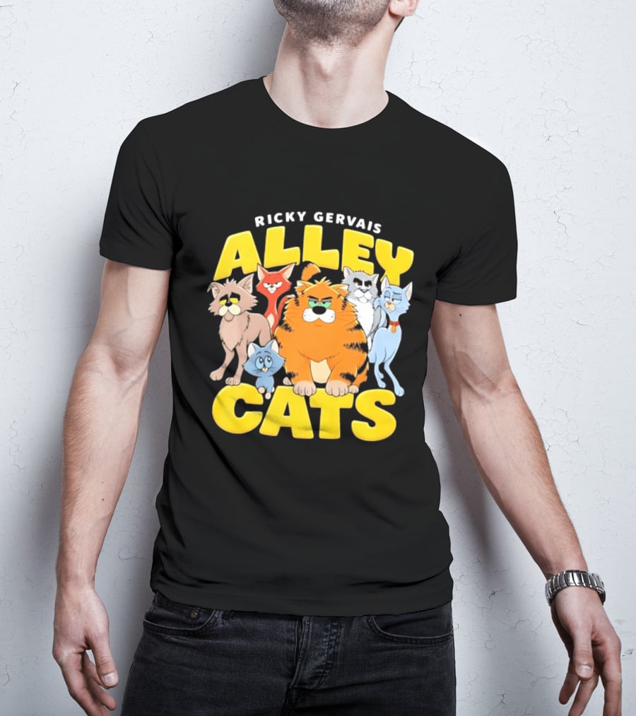 Ricky Gervais Alley Cats Cartoon Friends T-Shirt