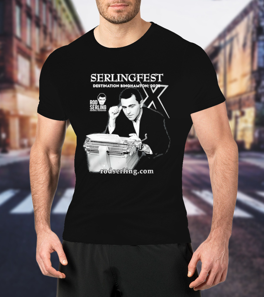 Serlingfest Destination Binghamton 2026 Rod Serling Classic Typing Image T-Shirt