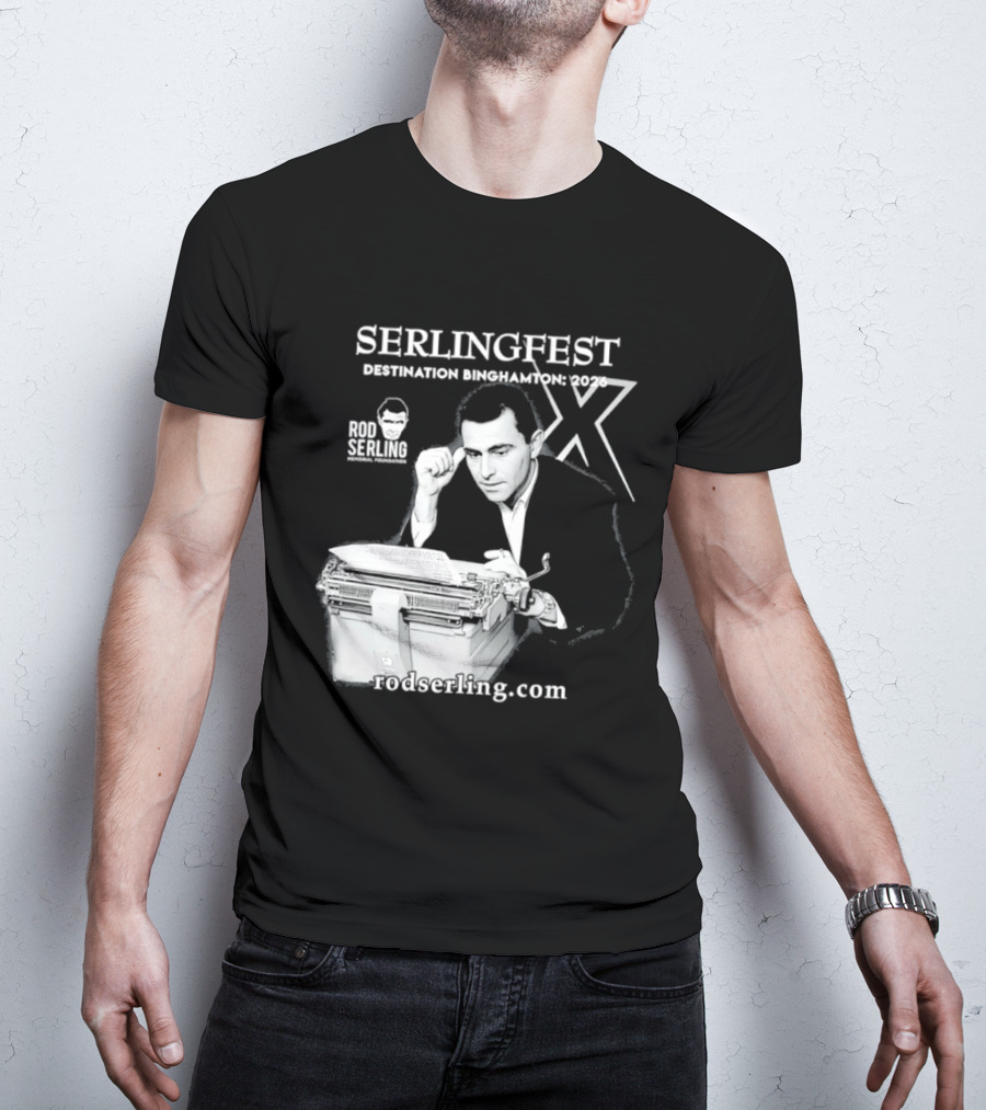 Serlingfest Destination Binghamton 2026 Rod Serling Classic Typing Image T-Shirt