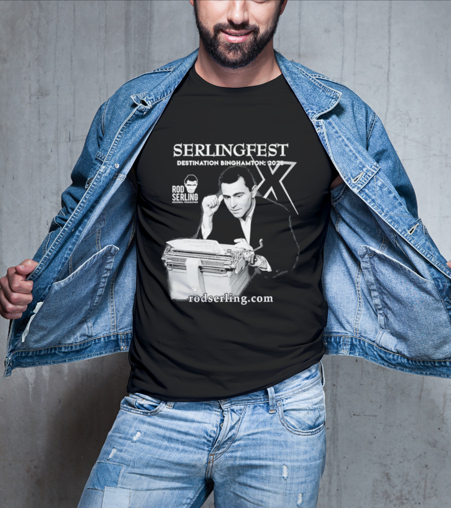 Serlingfest Destination Binghamton 2026 Rod Serling Classic Typing Image T-Shirt
