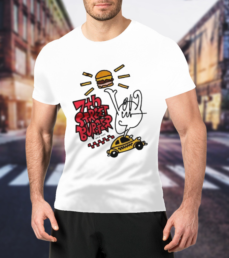 7th Street Burger Taxi With Burger And Sunbeam T-Shirt