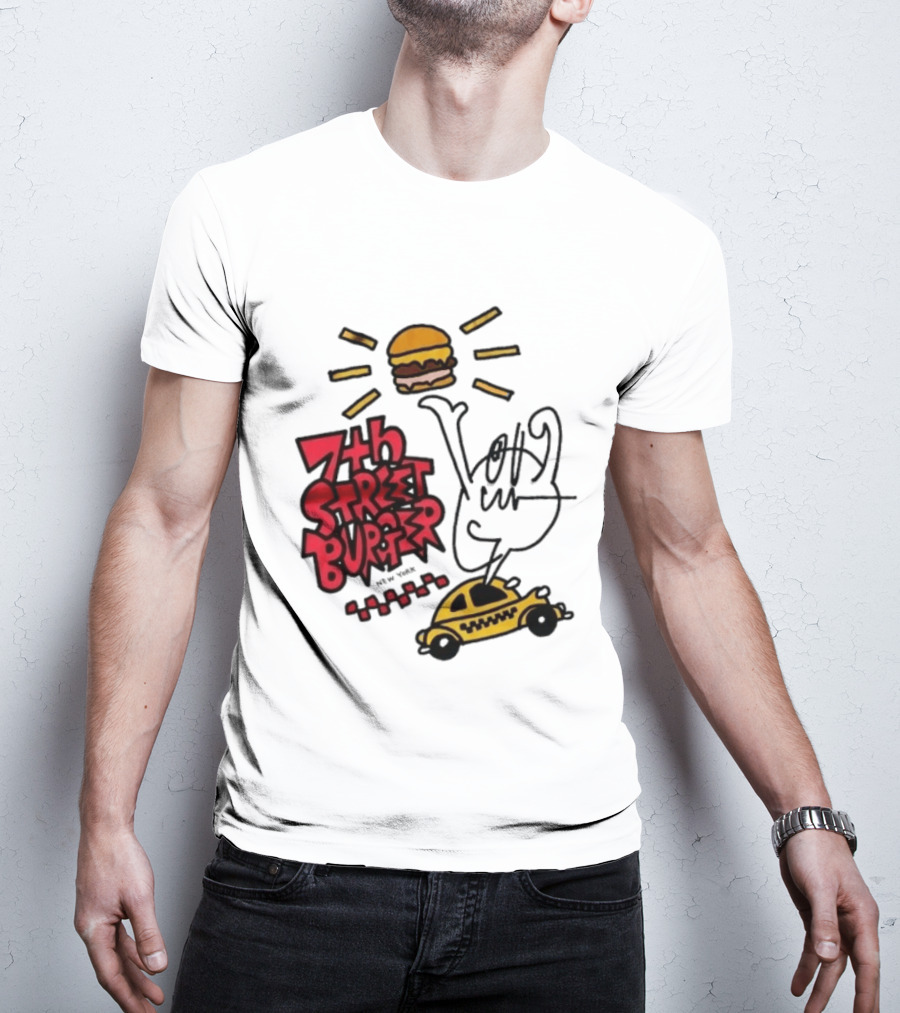 7th Street Burger Taxi With Burger And Sunbeam T-Shirt