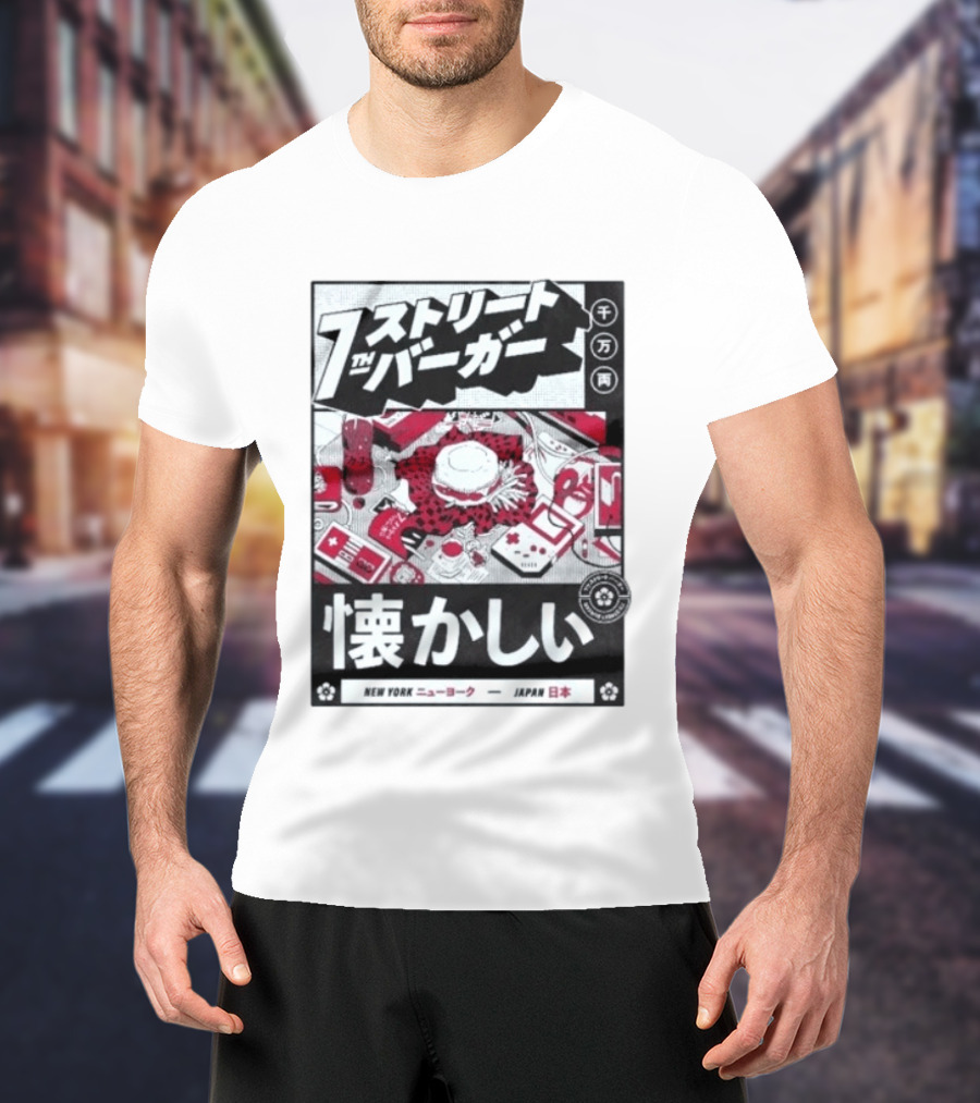 Natsukashii Street Burger New York Japan Retro Gaming T-Shirt