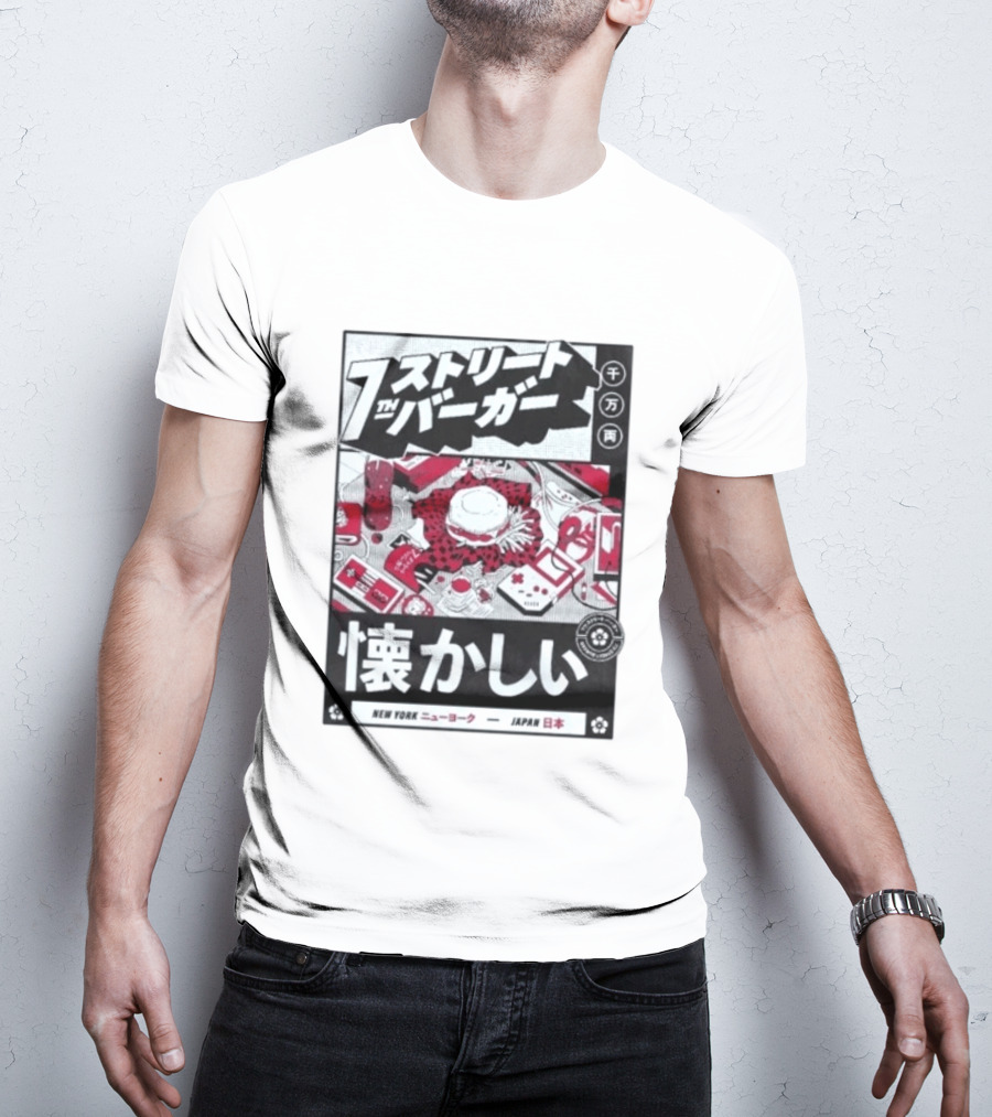 Natsukashii Street Burger New York Japan Retro Gaming T-Shirt