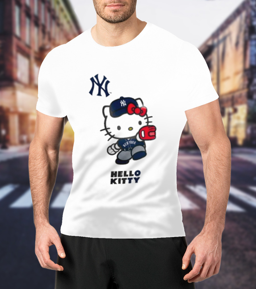 New York Yankees Hello Kitty Baseball Catcher Outfit T-Shirt