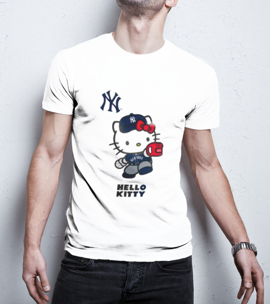 New York Yankees Hello Kitty Baseball Catcher Outfit T-Shirt