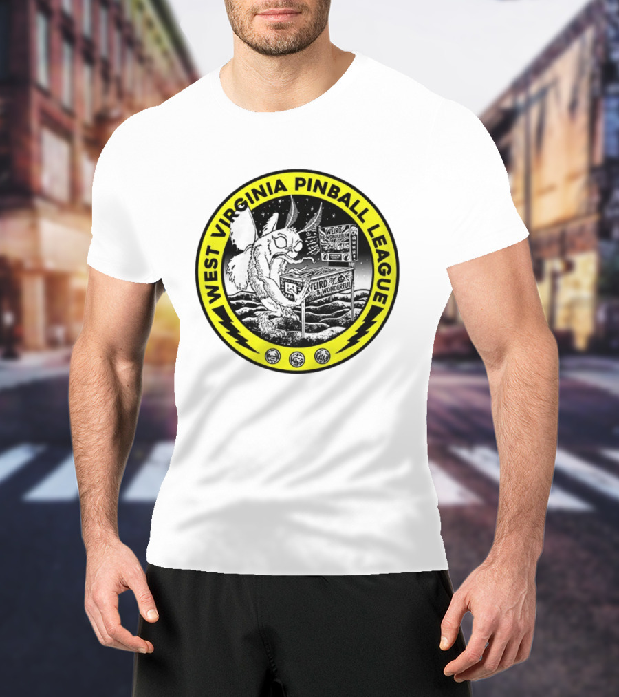 West Virginia Pinball League Mothman Weird Wonderful T-Shirt
