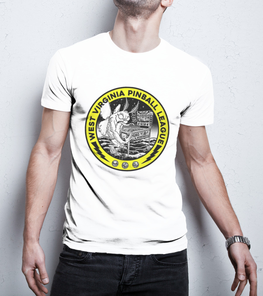 West Virginia Pinball League Mothman Weird Wonderful T-Shirt