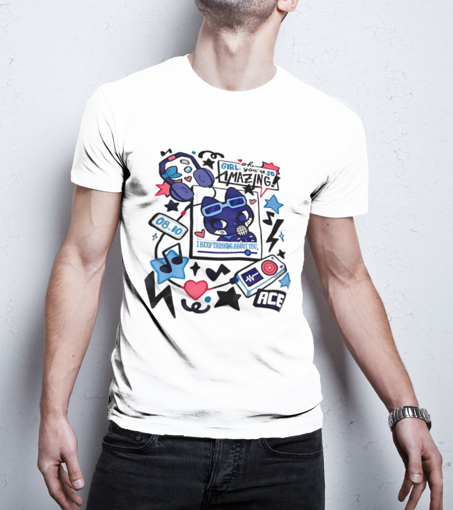 Oh Girl You're So Amazing Ace 0810 Music Style Retro Audio Visuals T-Shirt