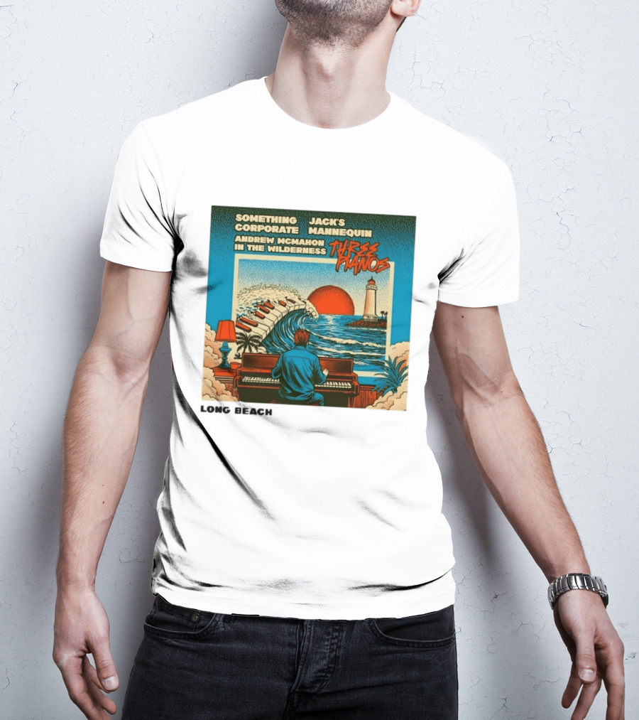 Andrew McMahon Three Pianos Long Beach Concert T-Shirt
