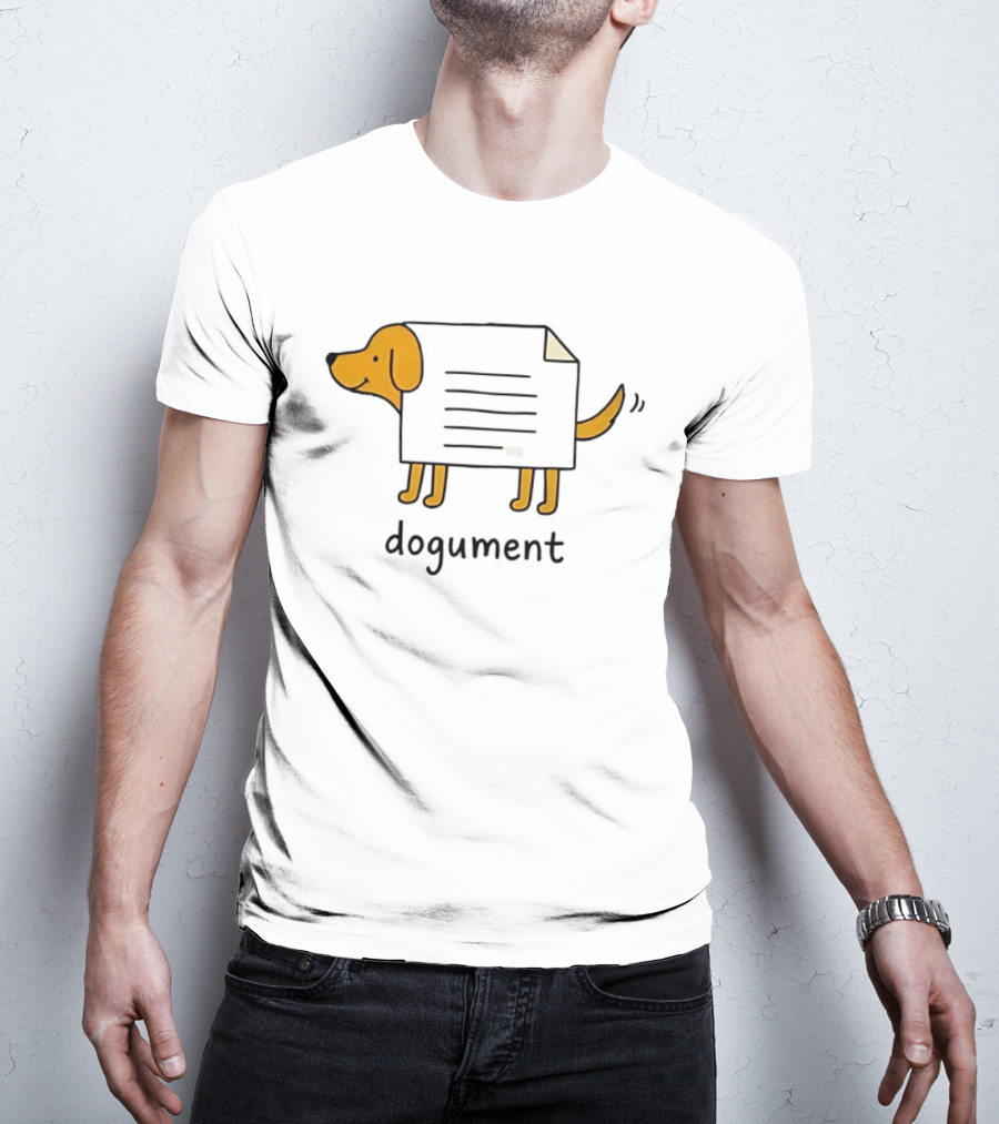 Dogument Dog Paper Pun Document Office T-Shirt