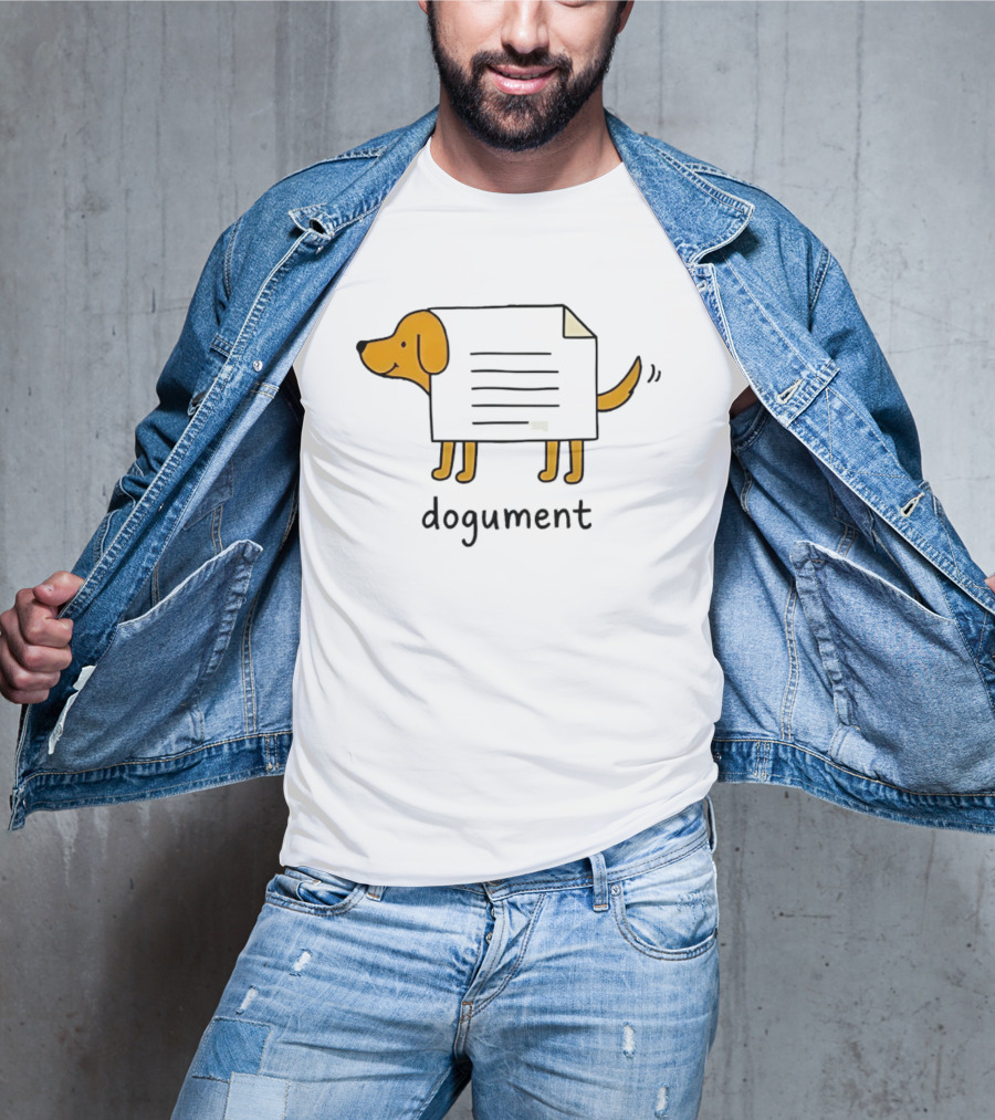 Dogument Dog Paper Pun Document Office T-Shirt