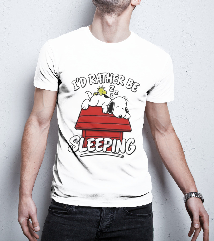 I’d Rather Be Sleeping Snoopy And Woodstock T-Shirt