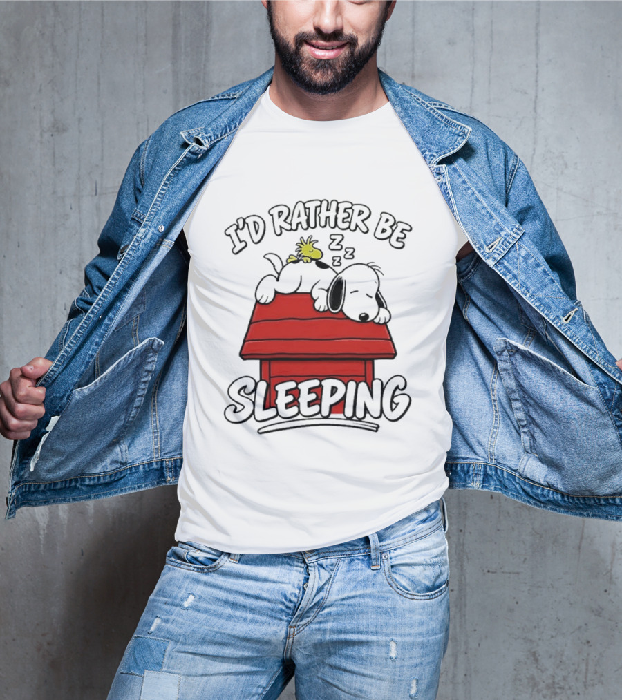 I’d Rather Be Sleeping Snoopy And Woodstock T-Shirt