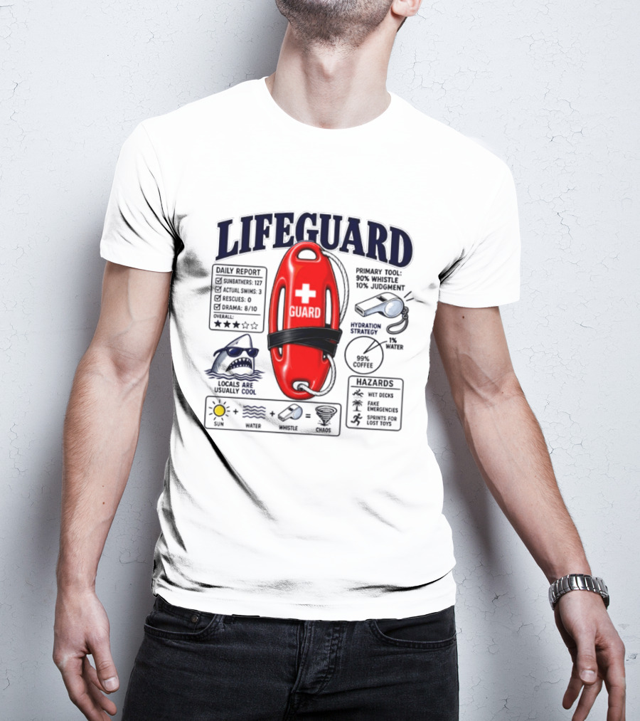 Lifeguard Daily Report Coffee And Whistle Chaos T-Shirt