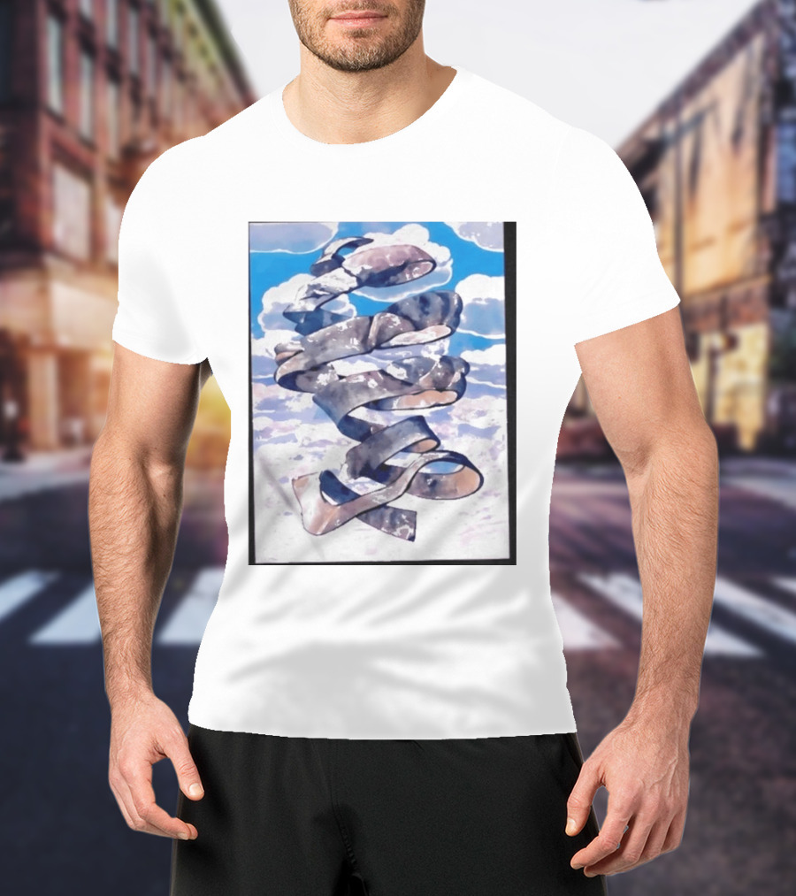 Cloudy Sky Ribbon Twirl T-Shirt