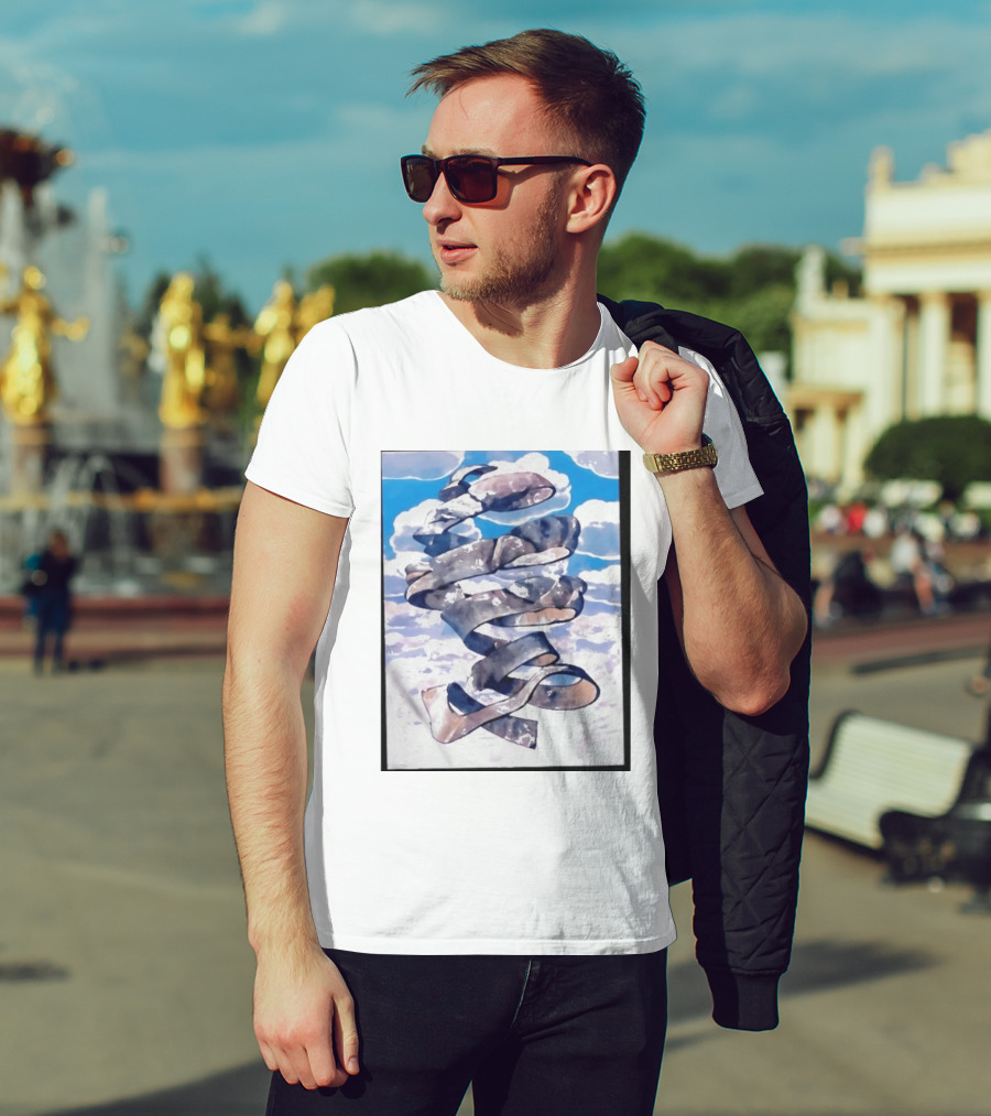 Cloudy Sky Ribbon Twirl T-Shirt