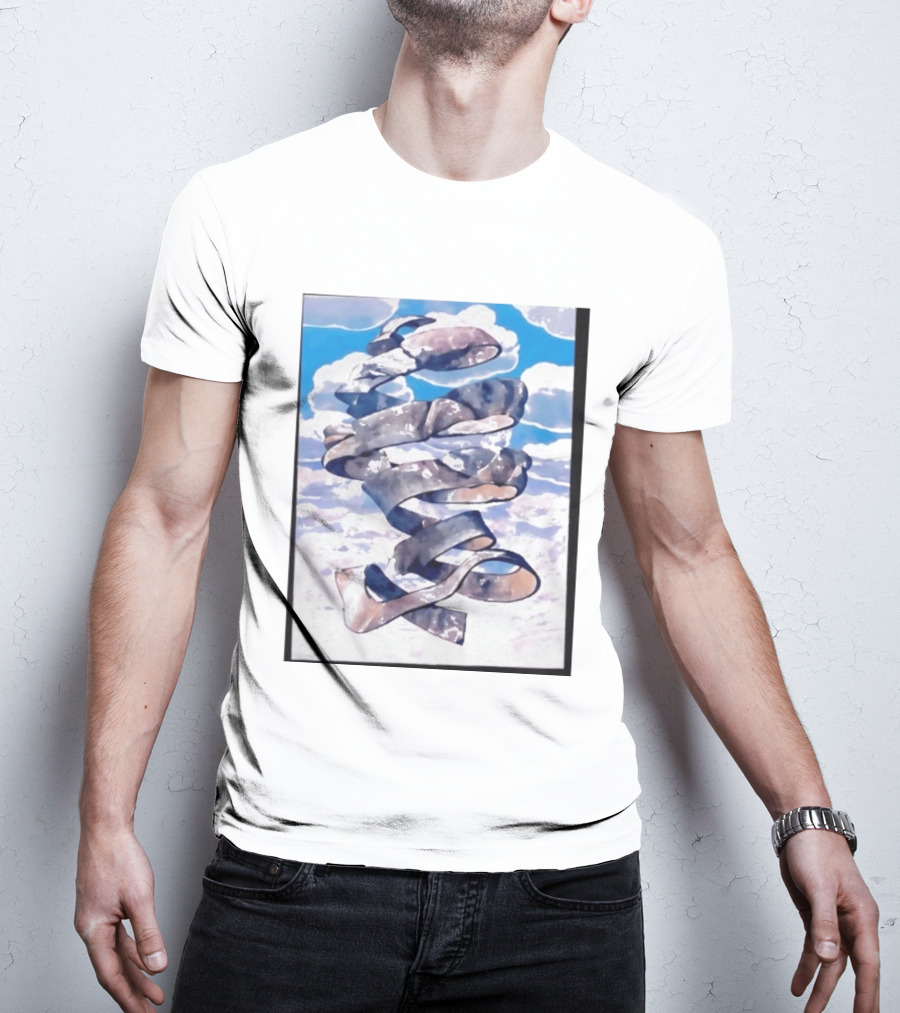 Cloudy Sky Ribbon Twirl T-Shirt