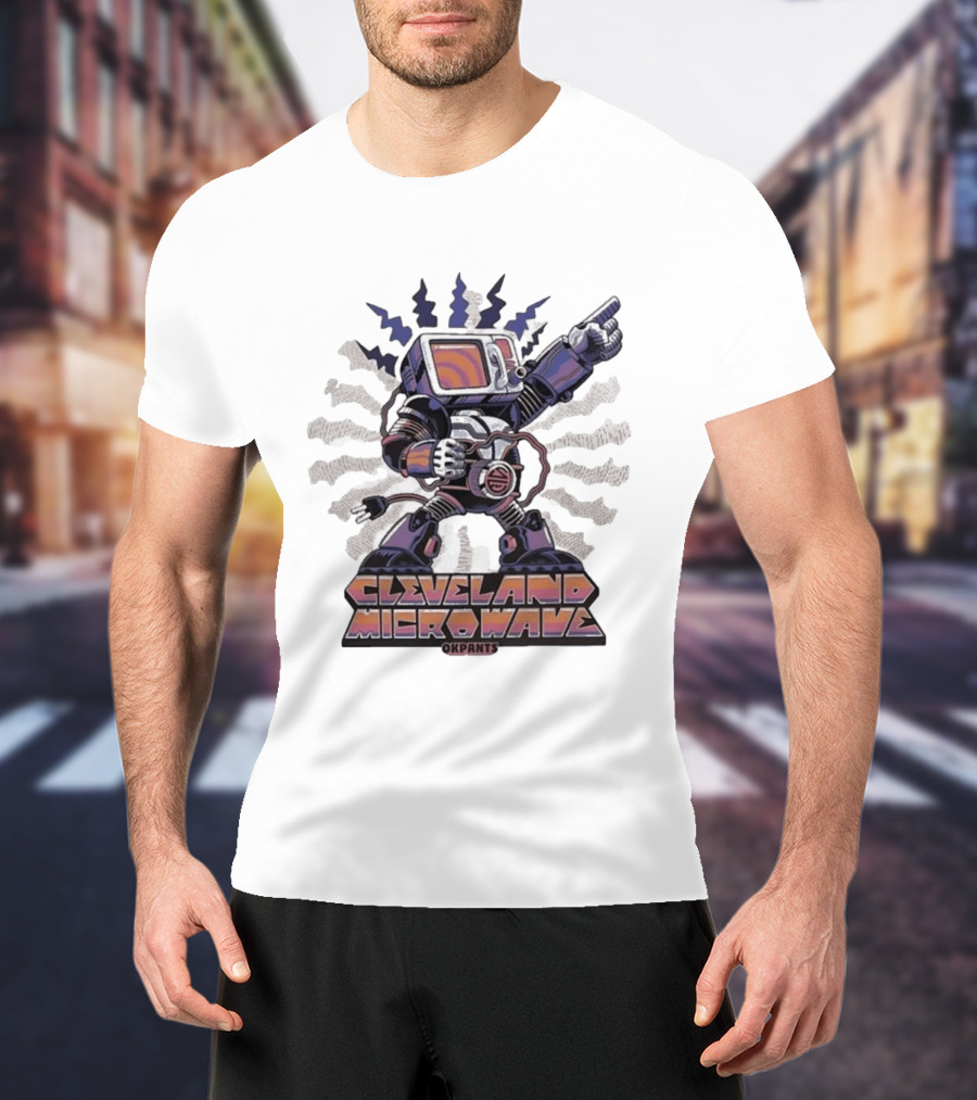 Cleveland Microwave Okpants Retro Robot TV T-Shirt