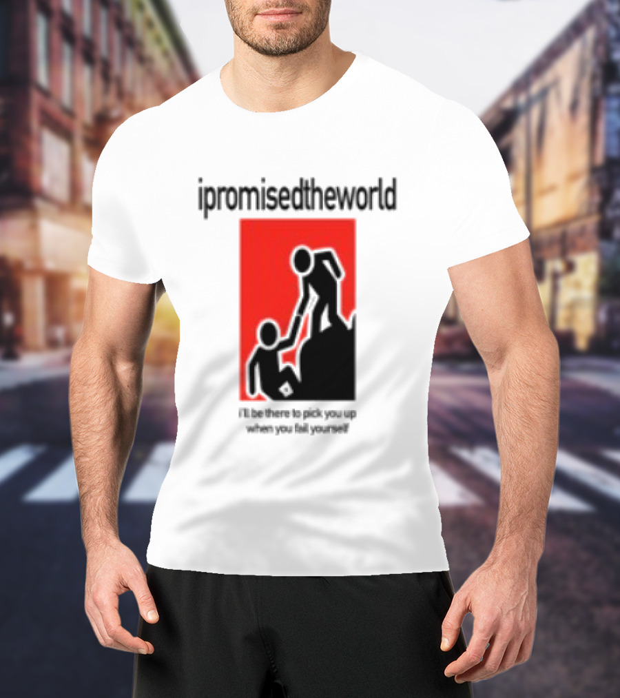 Ipromisedtheworld Helping Hand Support Black Text Red T-Shirt