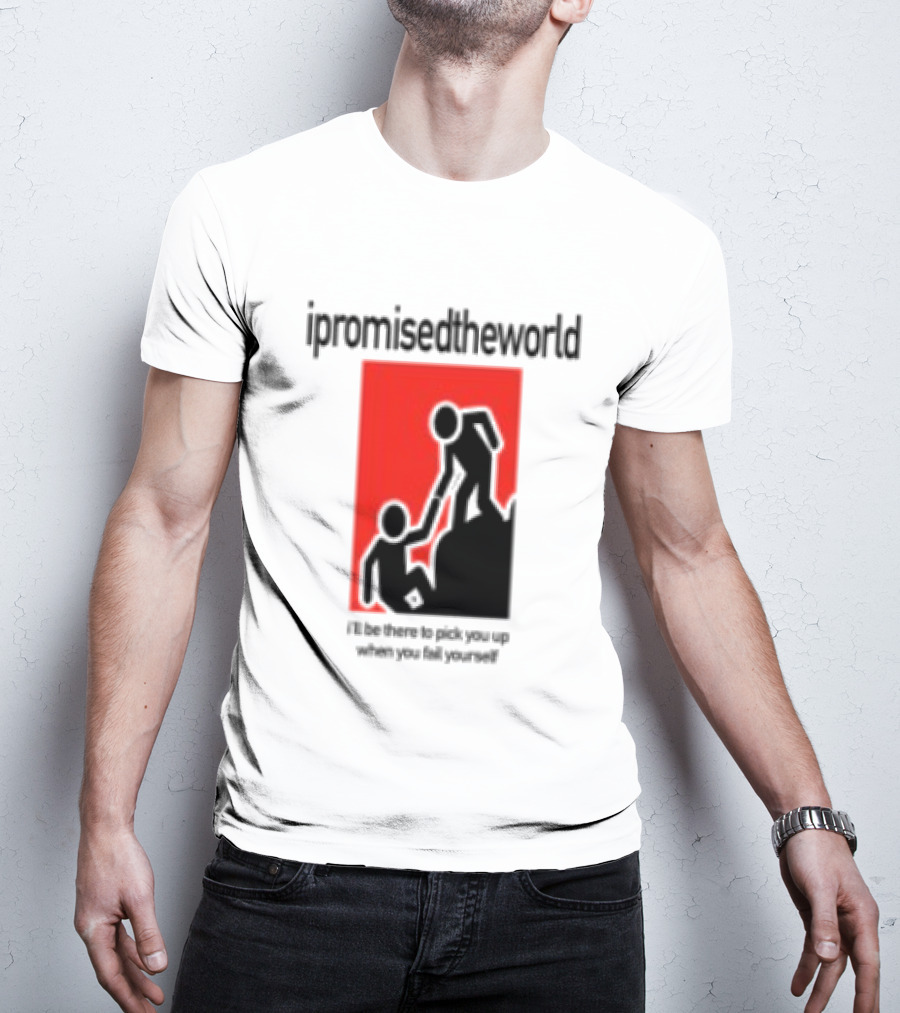 Ipromisedtheworld Helping Hand Support Black Text Red T-Shirt