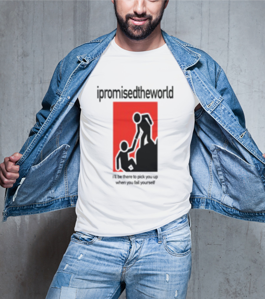 Ipromisedtheworld Helping Hand Support Black Text Red T-Shirt