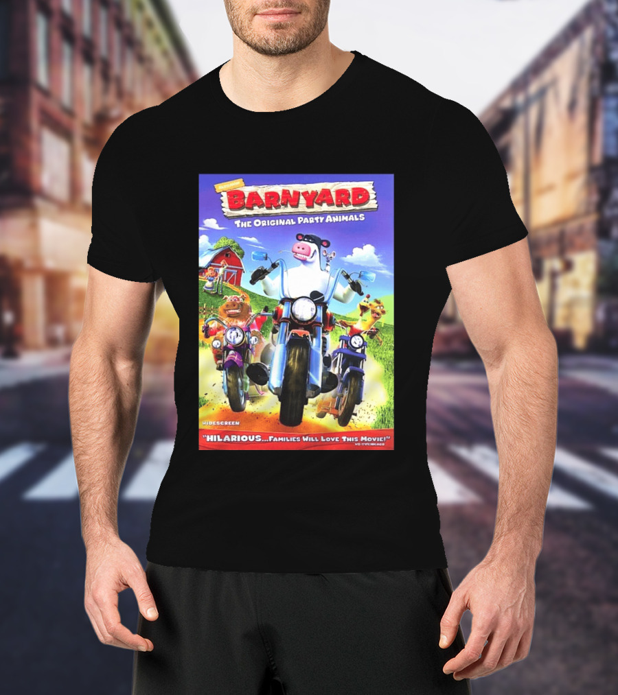 Nickelodeon Barnyard DVD 2006 Hilarious The Original Party Animals Widescreen T-Shirt