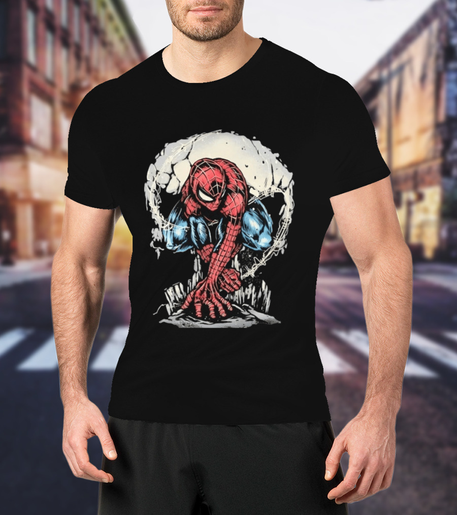 Spider Man Crouching Hero Marvel Comic Book T-Shirt
