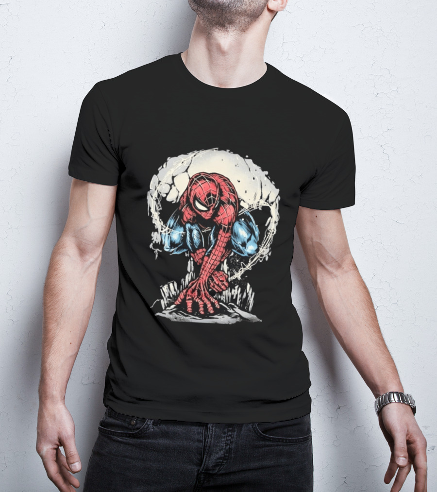 Spider Man Crouching Hero Marvel Comic Book T-Shirt