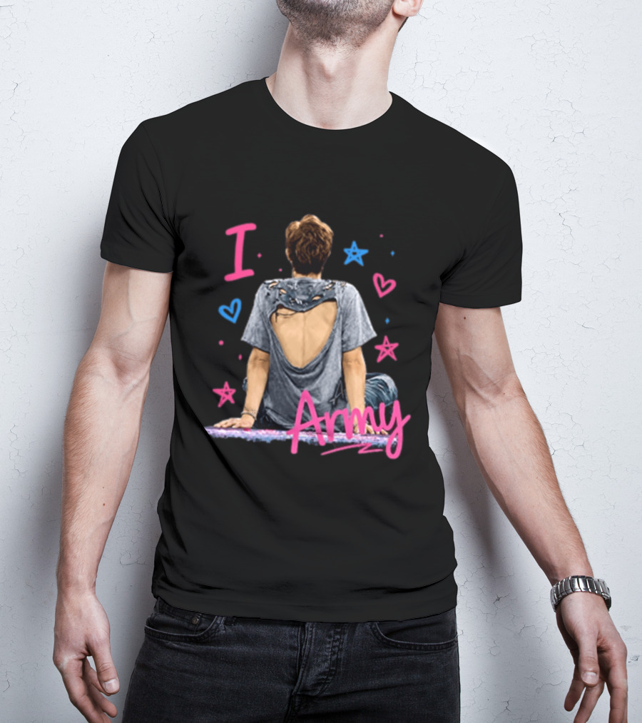 I Love Army Joonie BTS Stars Hearts T-Shirt