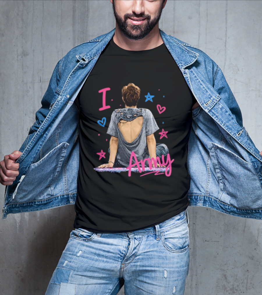 I Love Army Joonie BTS Stars Hearts T-Shirt