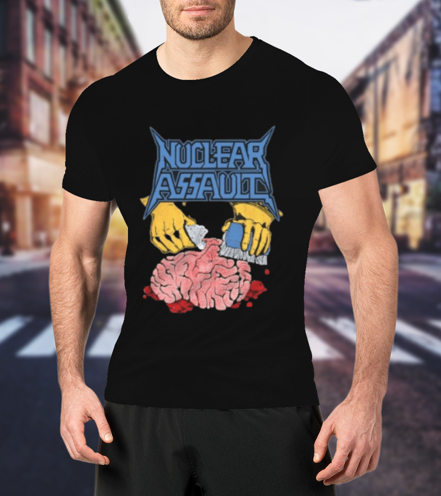 Nuclear Assault Brain Scrubbing Art Beyond Human Store Po Box Leftovers T-Shirt
