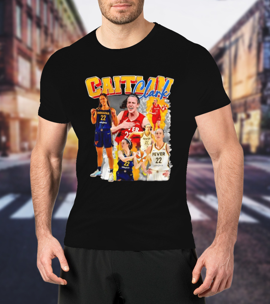 Caitlin Clark Indiana Fever 22 Basketball Athlete Action Montages T-Shirt