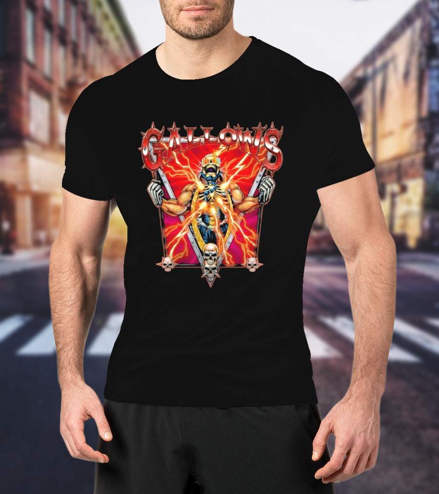 Gallows Wrestling Skull Warrior Electric Power T-Shirt