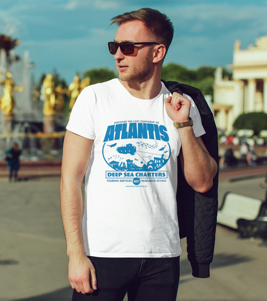 Atlantis Deep Sea Charters Heckletours Discover The Lost Continent Scuba Services Research Diving T-Shirt