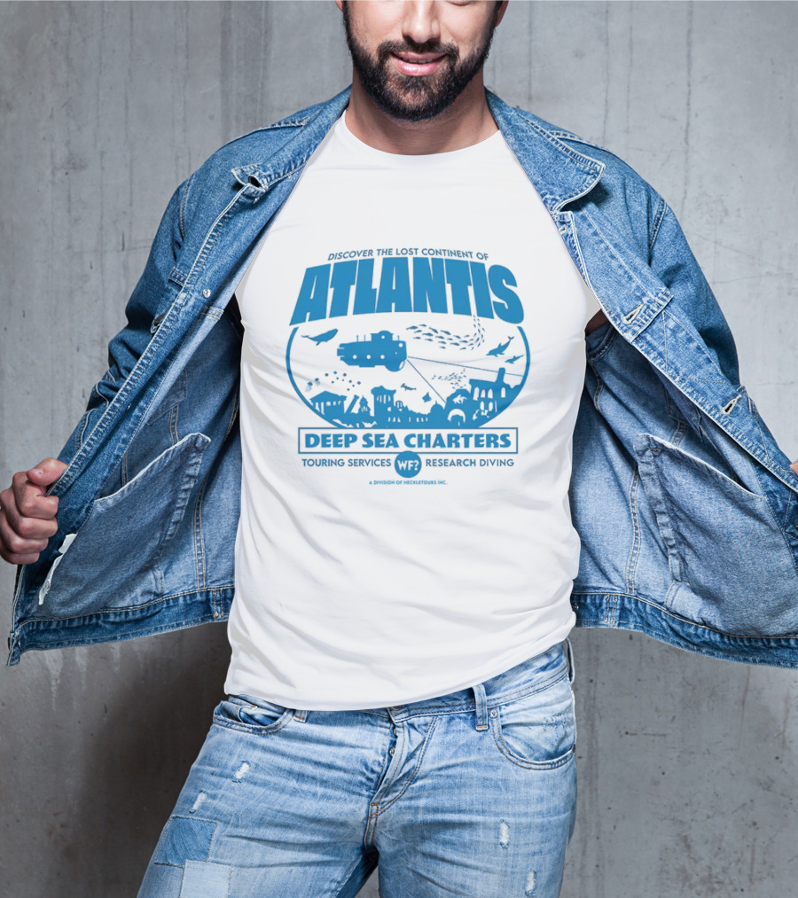 Atlantis Deep Sea Charters Heckletours Discover The Lost Continent Scuba Services Research Diving T-Shirt