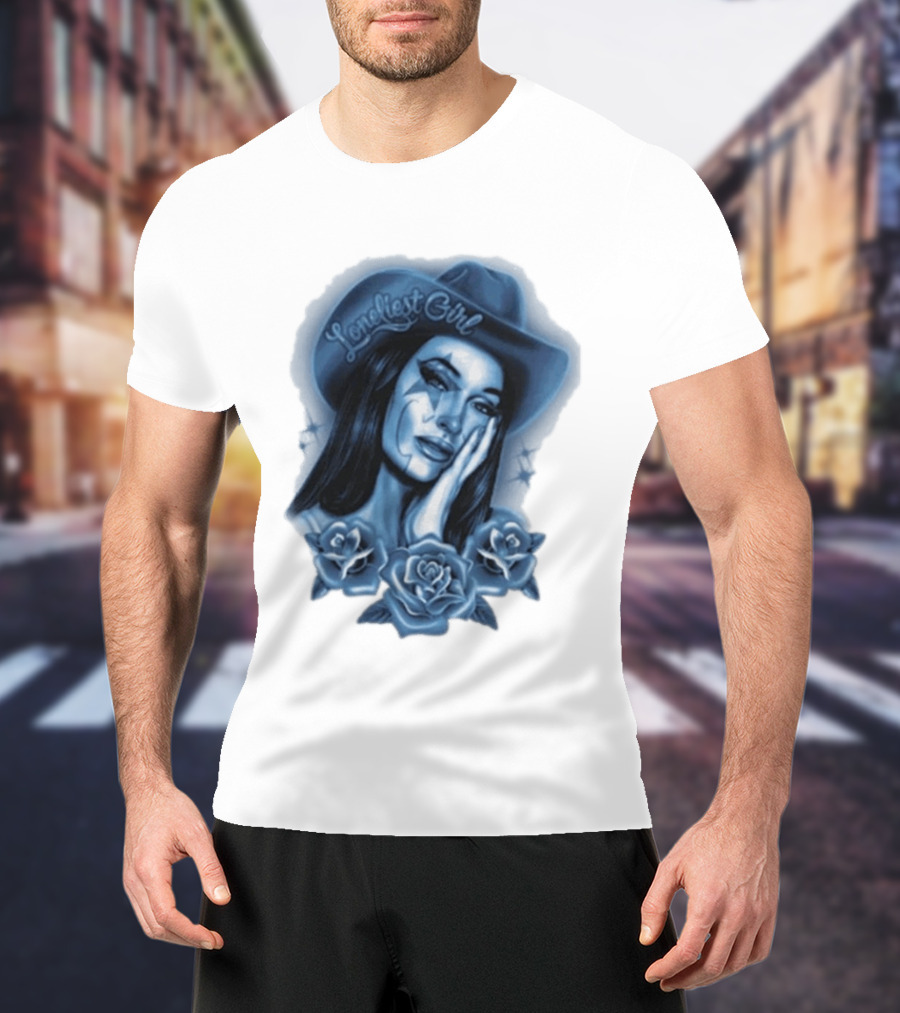 Kacey Musgraves Middle Of Nowhere Tour 2026 Loneliest Girl Airbrush Roses Blue Hat T-Shirt