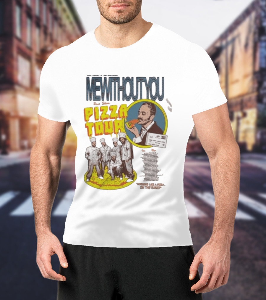 MeWithoutYou Pizza Tour Band Eating Slice T-Shirt