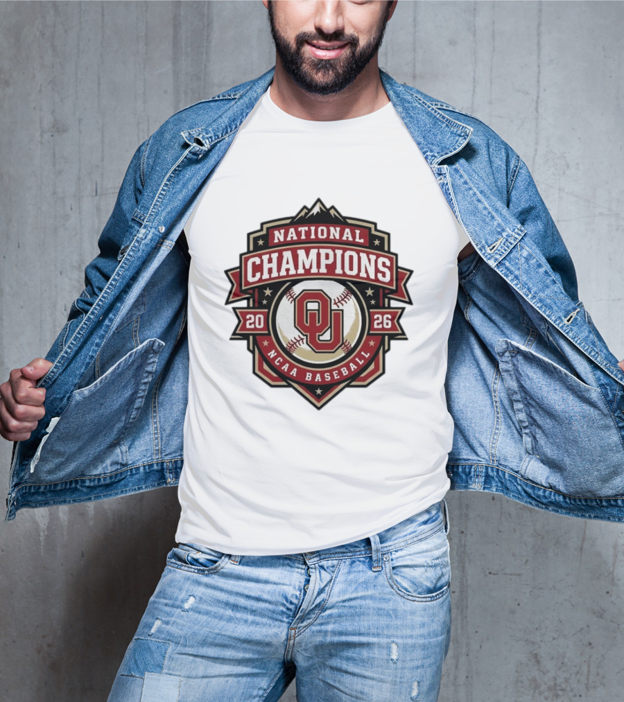Oklahoma Sooners 2026 National Champions NCAA Baseball CWS T-Shirt