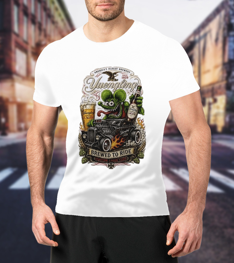 Yuengling Rat Fink Brewed To Ride Kustom Lager Club America's Oldest Brewery Since 1829 T-Shirt