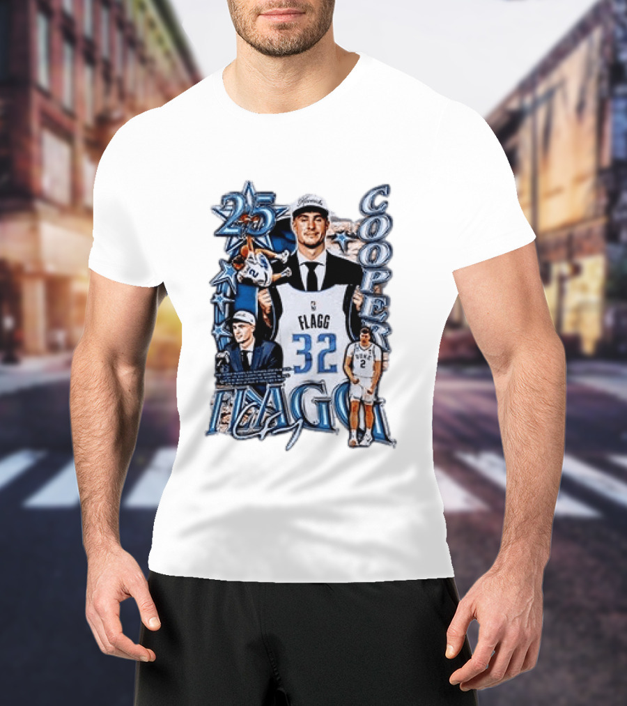 Dallas Mavericks Cooper Flagg Draft Day Selection Number 32 T-Shirt