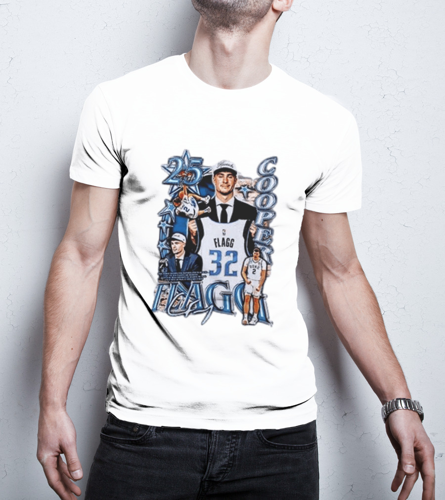 Dallas Mavericks Cooper Flagg Draft Day Selection Number 32 T-Shirt