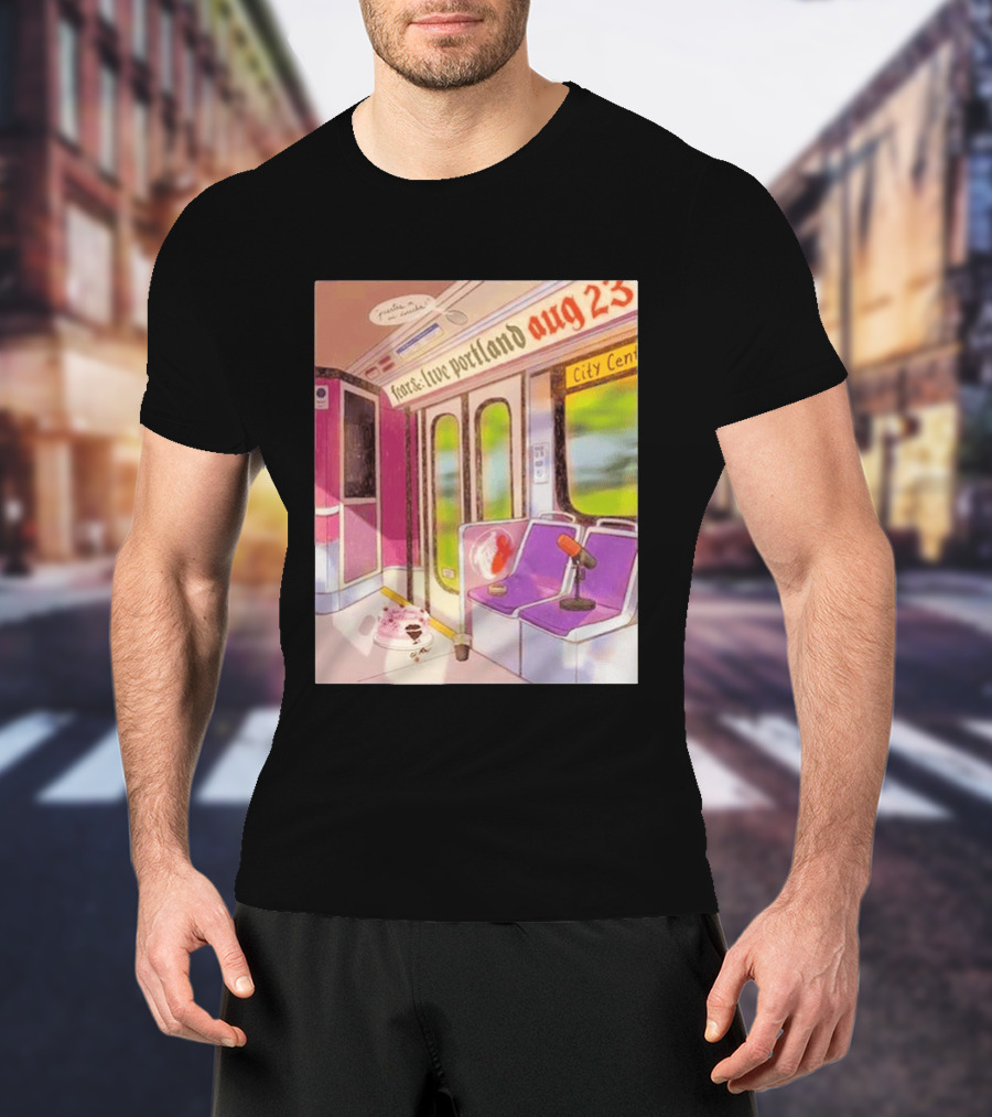 Fear& Live Portland Aug 23 Subway Scene With City Center Graffiti And Microphone T-Shirt