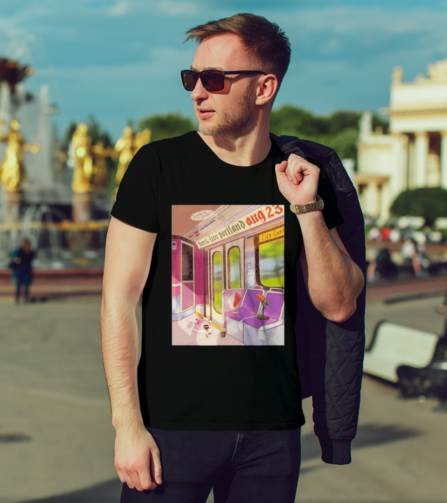 Fear& Live Portland Aug 23 Subway Scene With City Center Graffiti And Microphone T-Shirt