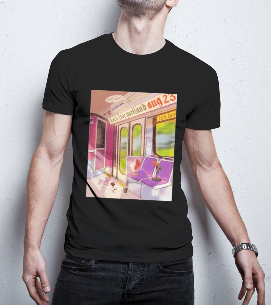 Fear& Live Portland Aug 23 Subway Scene With City Center Graffiti And Microphone T-Shirt
