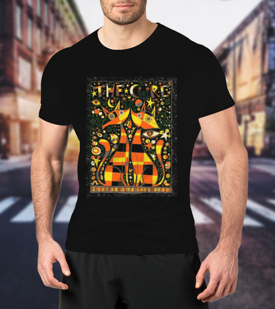 The Cure 23 August 2026 Summer Sessions Edinburgh Psychedelic Cat T-Shirt