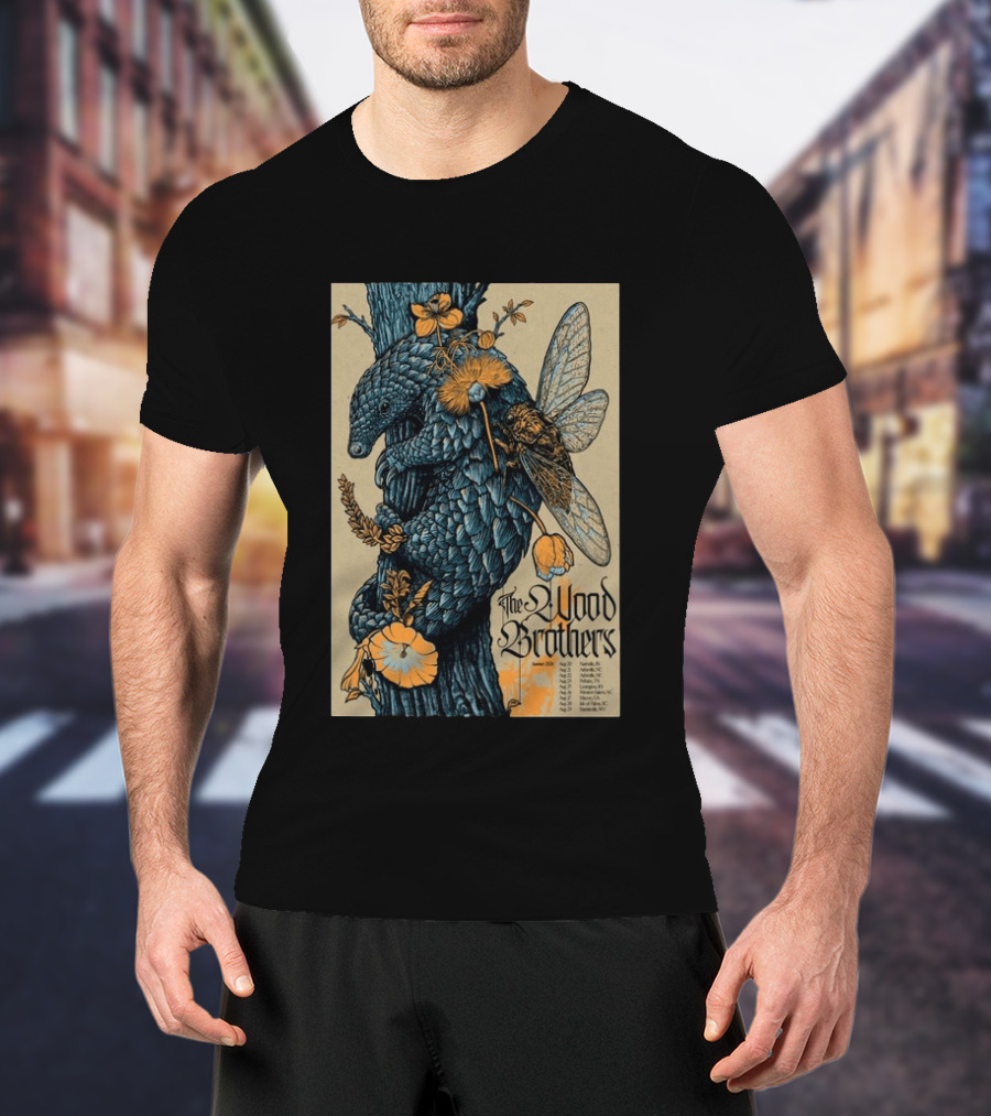 The Wood Brothers August 20 2026 Nashville TN Tour Pangolin And Cicada T-Shirt