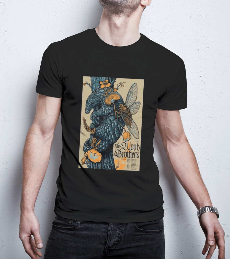 The Wood Brothers August 20 2026 Nashville TN Tour Pangolin And Cicada T-Shirt