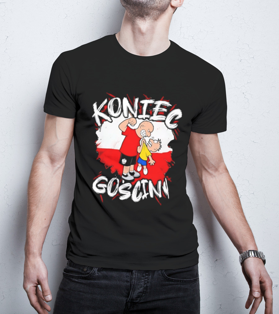 Koniec Gosciny Polish Football Cartoon Polska Flag T-Shirt